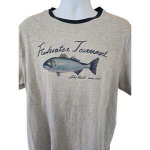 Vintage Chaps Freshwater Tournament T-Shirt XL Gray Short Sleeve Lake Powell 197